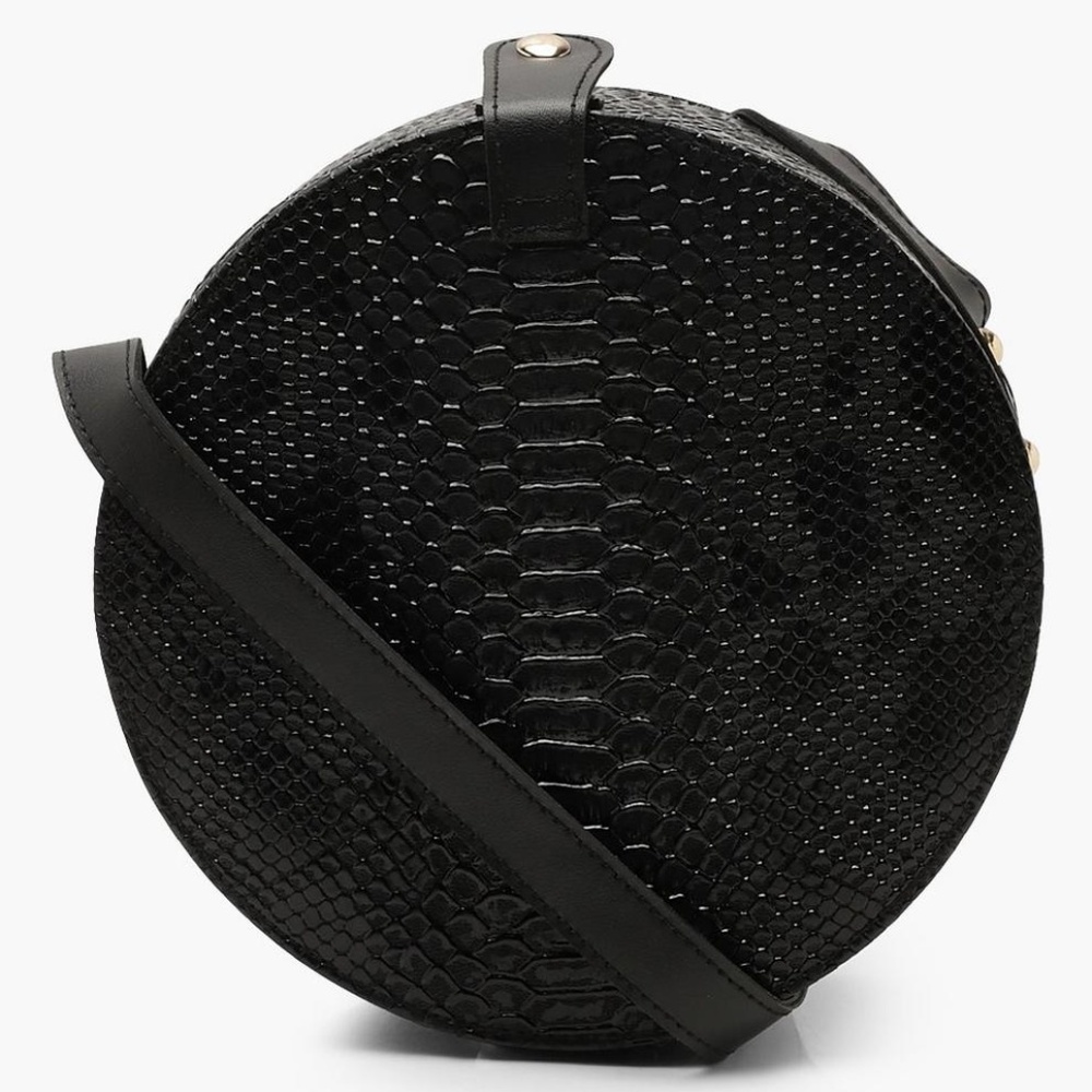 Boohoo Structured Round Drum Crossbody Bag